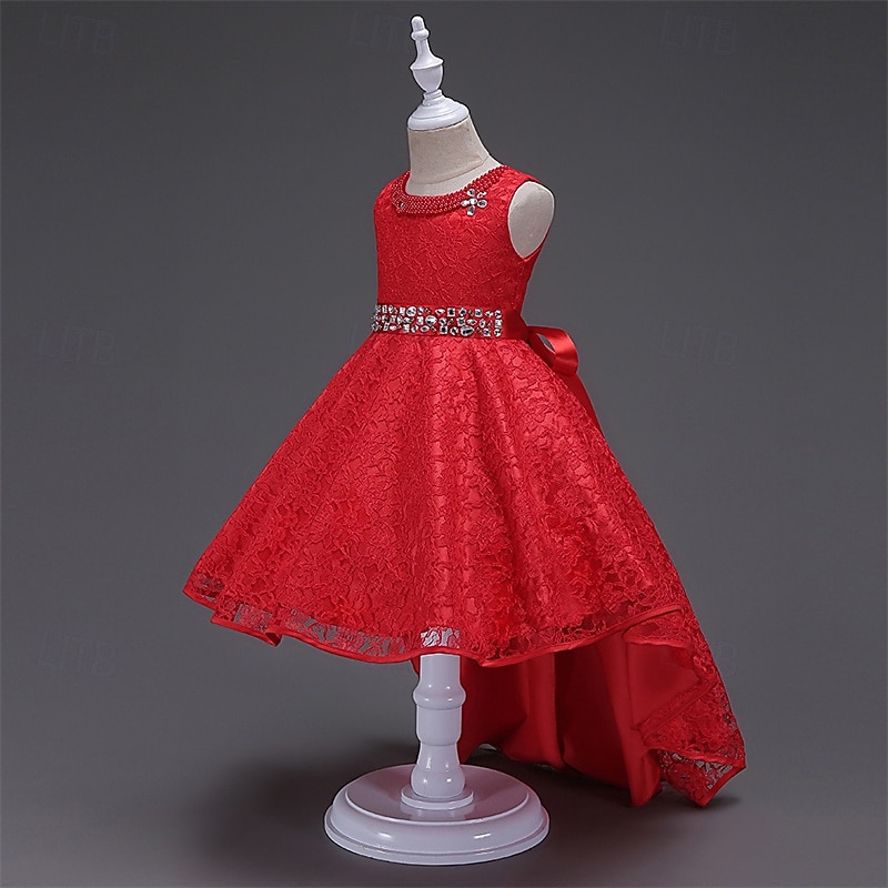 Дети Девочки Платье для вечеринки Сплошной цвет Без рукавов Выступление День рождения Красивый Милая Полиэстер Ассиметричное Платье для вечеринки Платье в стиле 50-х годов Платье A-силуэта Лето 4 2025 - $37.99 –P4