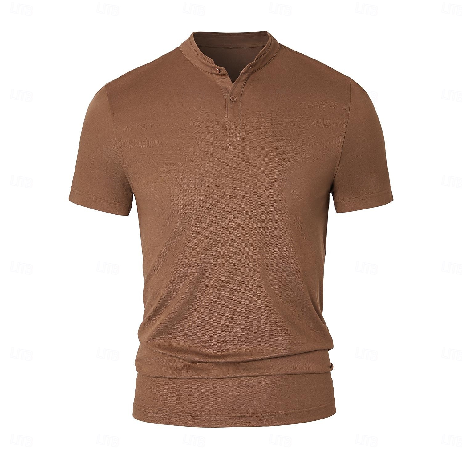 heren polo trui van zijde katoenmix, formeel werk, geribbelde kraag, korte mouwen, effen kleur, overhemd, zomer, donkergrijs, zwart, wit, kaki, grijs 2025 - $32.99 –P1