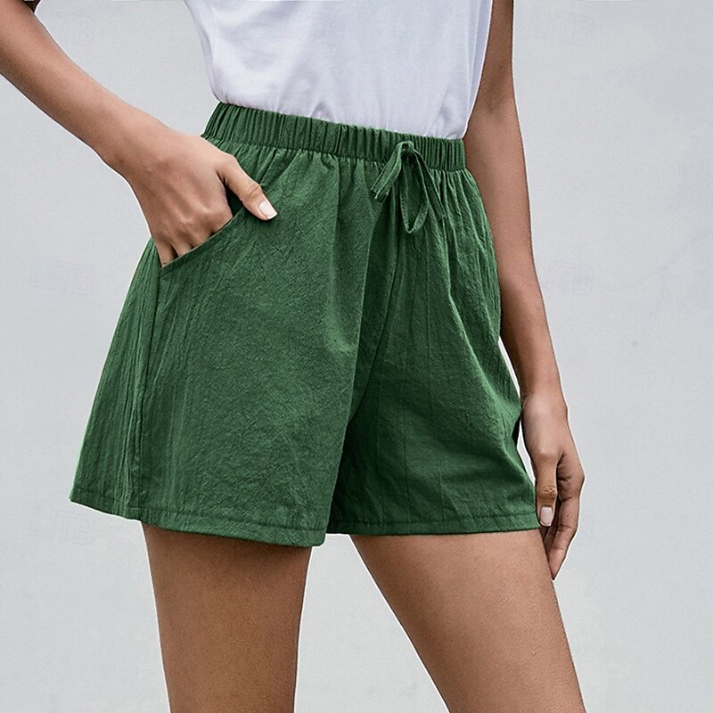 Per donna Pantaloncini in cotone e lino Shorts Moda Streetwear Corto Naturale Semplice Tasca Design con Coulisse Elastica Comodo All'aperto Confortevole Streetwear Abbigliamento quotidiano Uscire del 2025 a $13.99 –P11
