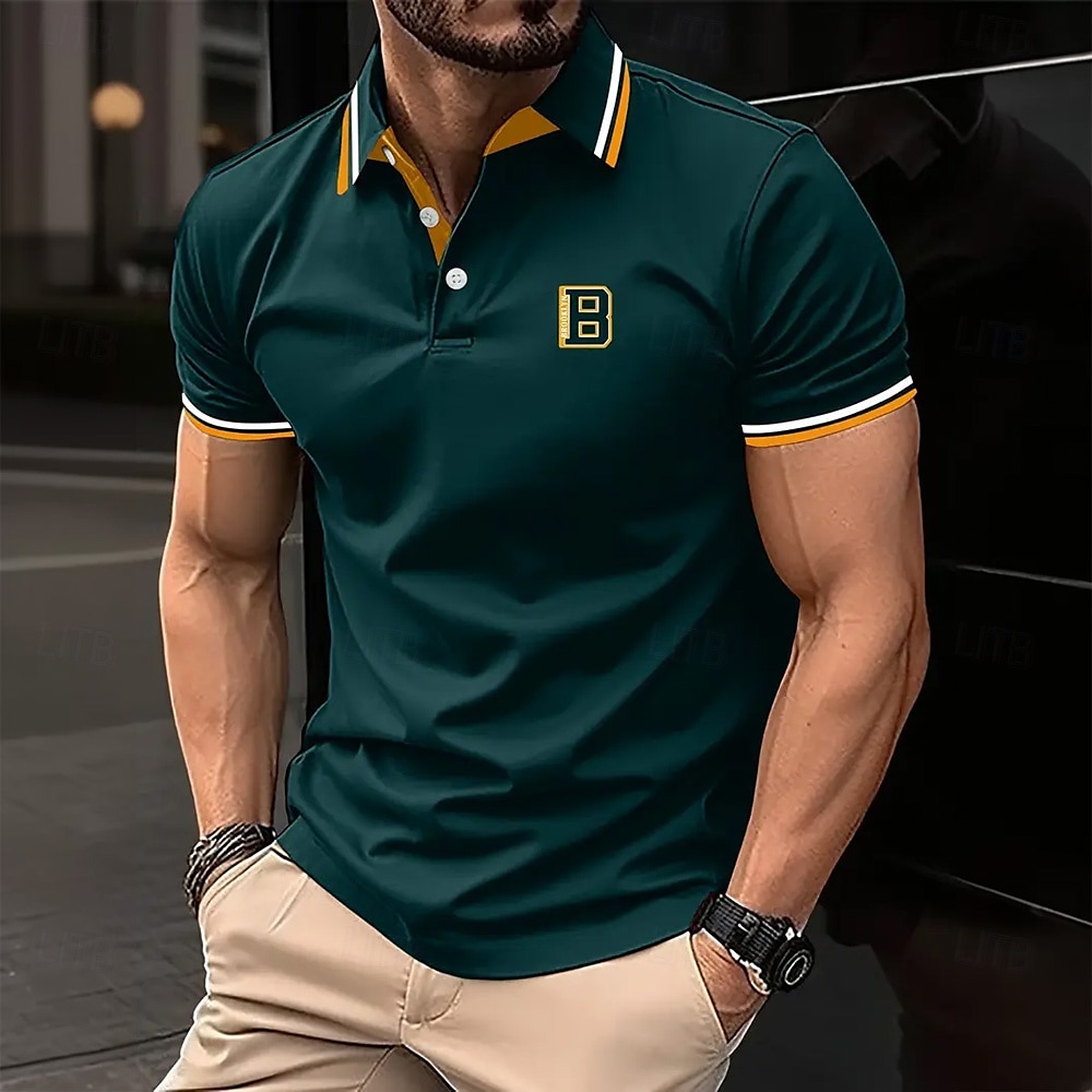 Per uomo Lettera Polo Sportivi Manica Corta Magliette polo Camicie con Colletto Business Casual Scuola All'aperto Abbigliamento quotidiano Abbigliamento da casa Stampa 3D Estate Primavera Autunno del 2025 a $27.99 –P4