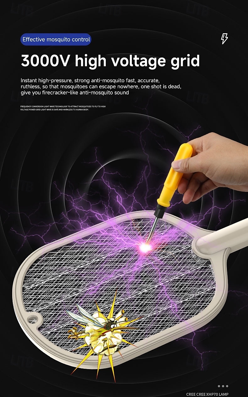 Handheld Electric Mosquito Swatter – Rechargeable Fly Zapper Racket for Indoor Household Insect Control 2025 - $31.99 –P14