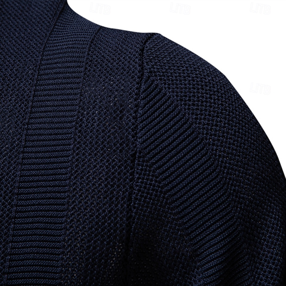 Herren Polo Strick-Polopullover Formell Arbeit Möwenhalsband Kurzarm Einfarbig Stripe-Trim Streifen Sommer Frühling Marineblau Khaki Armeegrün Polo 2025 - €29.99 –P3