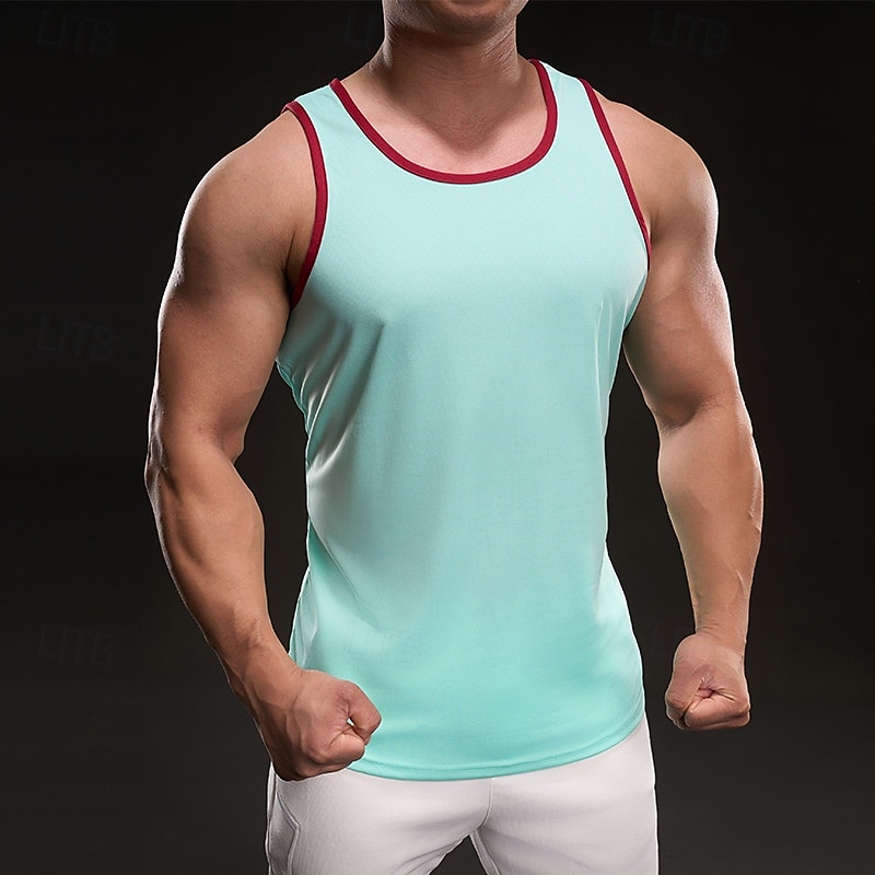 Herre Singleter Vest topp Underskjorte Ermeløs skjorte Ermeløs Crewneck Vår Fargeblokk Mote Designer Feriereise Gate Ut på byen Svart Hvit Gul Topp T-skjorte for menn 2025 - $13.49 –P1
