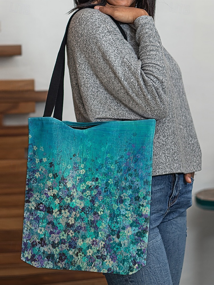 "borsa tote floreale per donna – elegante borsa di grande capienza con motivo floreale nero e rosa, perfetta per lo shopping, i viaggi e l'uso quotidiano" del 2025 a $14.99 –P6