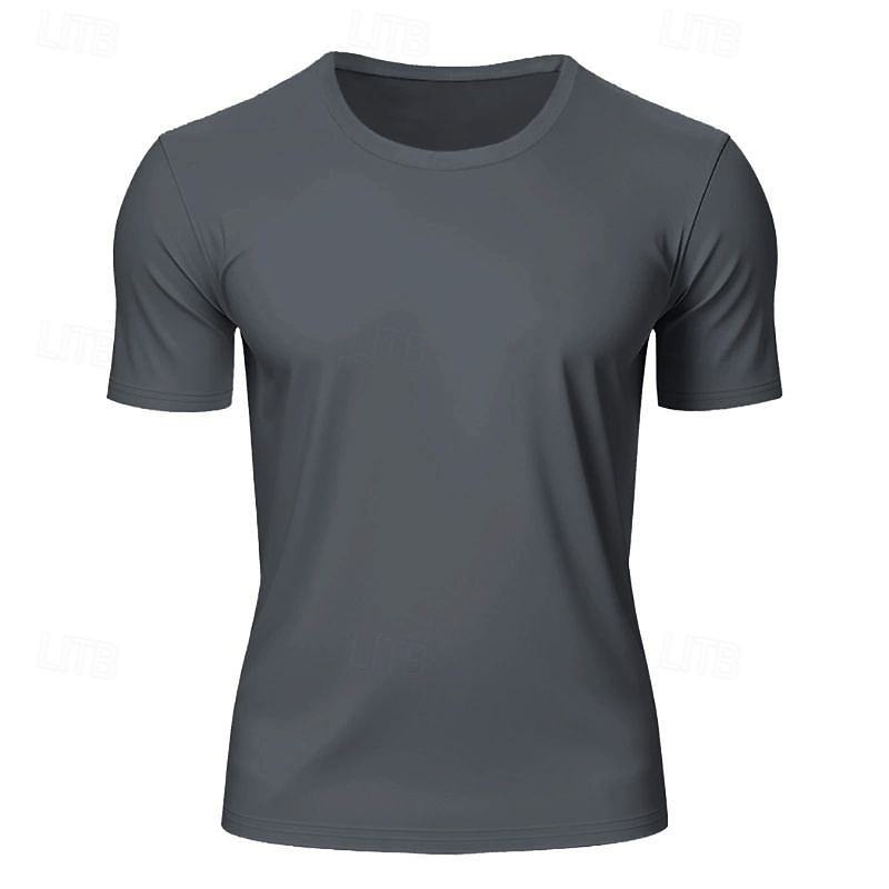Men's Tee Short Sleeve Shirt Tee Top Short Sleeve Crewneck Spring &  Fall Solid / Plain Color Fashion Designer Quick Dry Vacation Street Going out Black White Red Top Tee for Men 2025 - $11.99 –P8