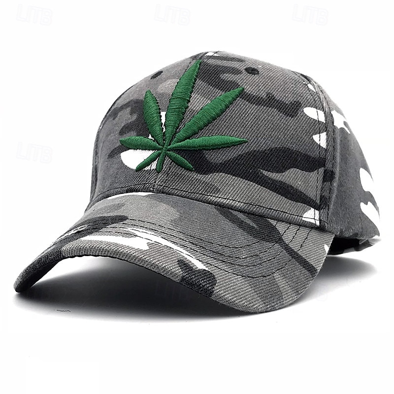 Herren Baseballkappe Sonnenhut Trucker-Kappe Schwarzgrau Schwarz Grün 100% Polyester Bestickt Mode Lässig Täglich Festival Botanisch Palmblatt Verstellbar Sonnenschutz Atmungsaktiv 2025 - $8.25 –P6