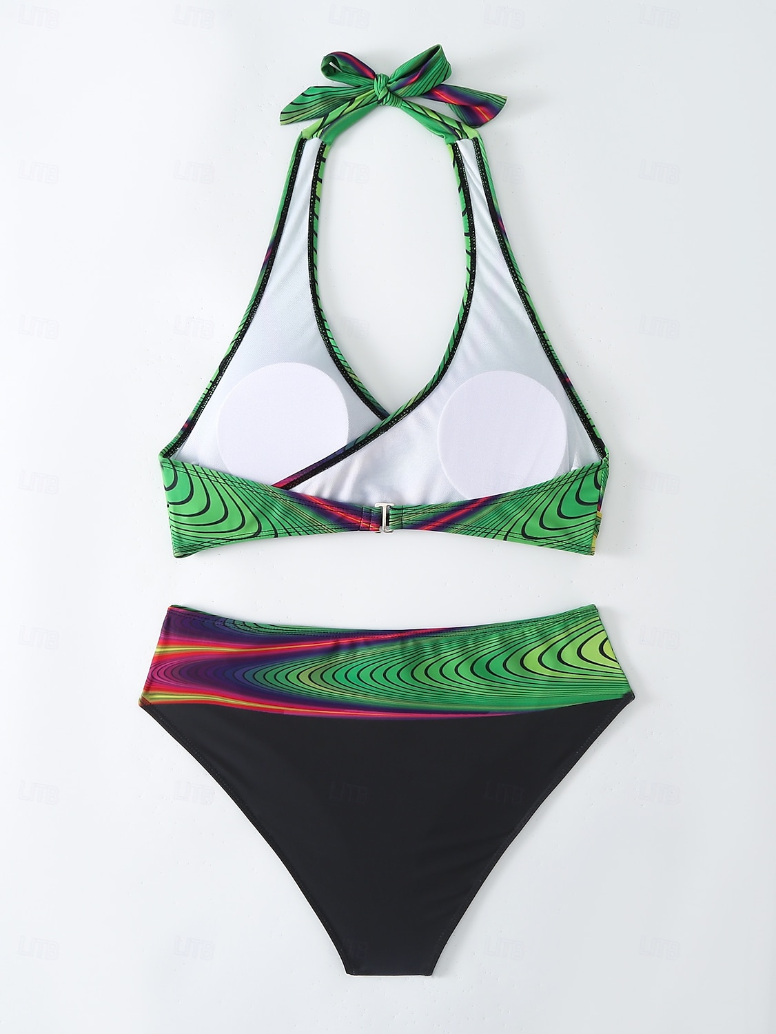 Women's Plus Size Swimwear Bikini Tankini 2 Piece Cheeky Swimsuit Deep V Push Up Knitted Stylish Beach Wear Leopard Color Block Plunge Sleeveless Bathing Suits 2025 - $23.99 –P4