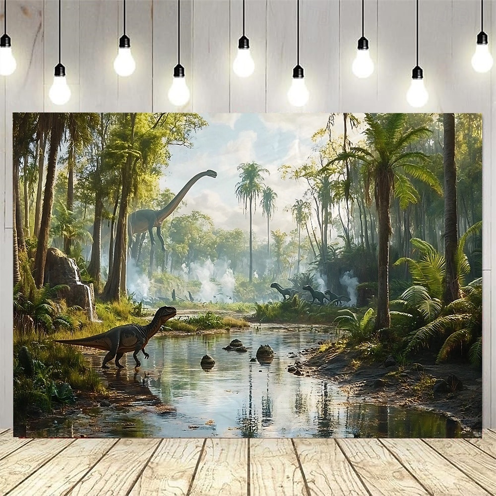 en skog dinosaurer billedvev veggkunst stor billedvev veggmaleri dekor fotografi bakteppe teppe gardin hjem soverom stue dekorasjon 2025 - $16.99 –P6
