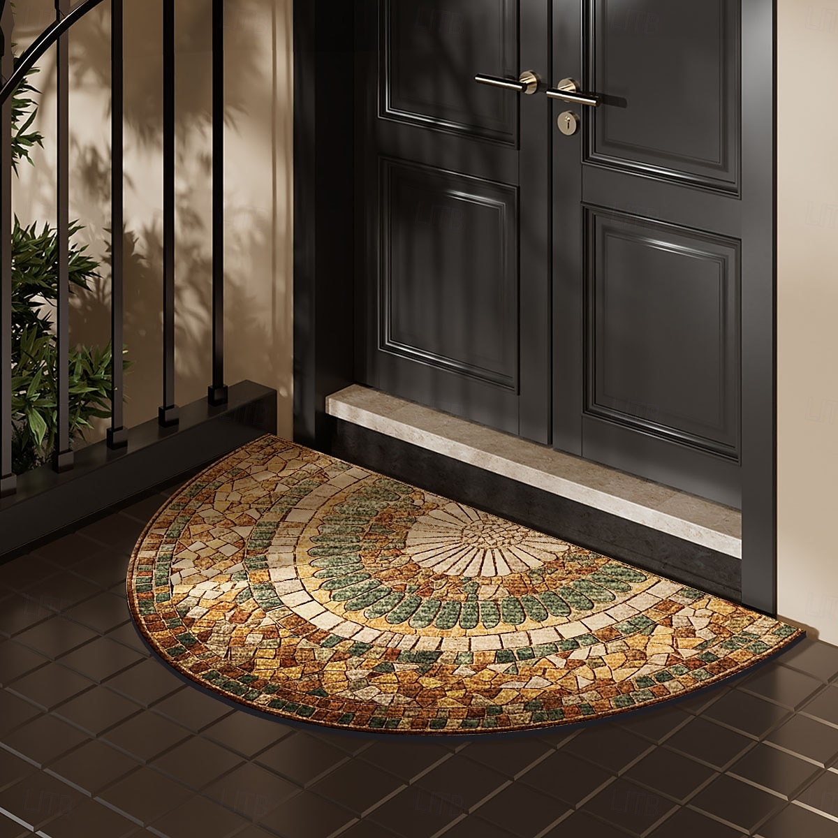 Cobblestone Semi-round Doormat Kitchen Mat Floor Mat Non-Slip Area Rug Oil Proof Rug Indoor Outdoor Mat Bedroom Decor Bathroom Mat Entrance Rug Spring Summer 2025 - $12.49 –P3
