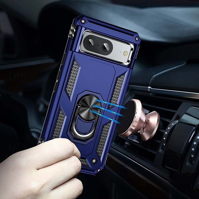 טלפון מגן עבור גוגל Pixel 9 Pro Pixel 9 Pro XL Pixel 8 Pro Pixel 8 פיקסל 9 Pixel 7 Pixel 7 Pro Pixel 6 Pixel 6 Pro כיסוי אחורי מחזיק טבעת מגנטי עמיד בזעזועים רטרו TPU PC 2025 - $13.99 –P1