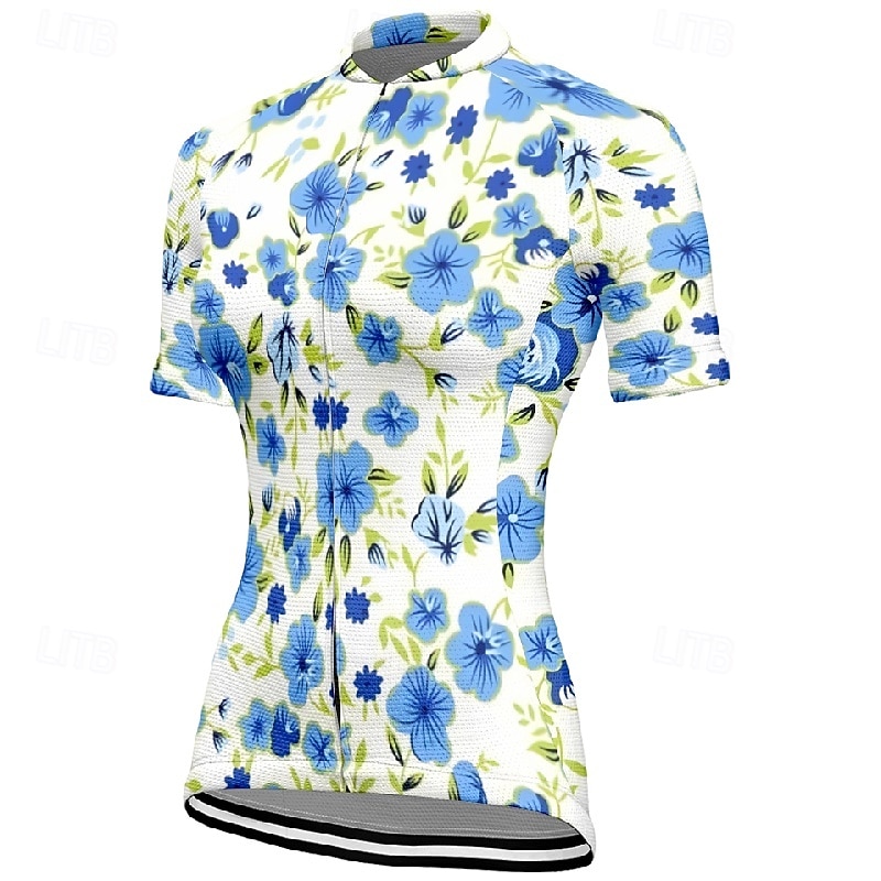 Mujer Maillot de Ciclismo Flor Manga Corta Bicicleta Camiseta Maillot con 3 bolsillos traseros MTB Bicicleta Montaña Secado rápido Diseño Anatómico Capilaridad Transpirable Deportes Amarillo Rosa Azul 2026 - $23.99 –P15