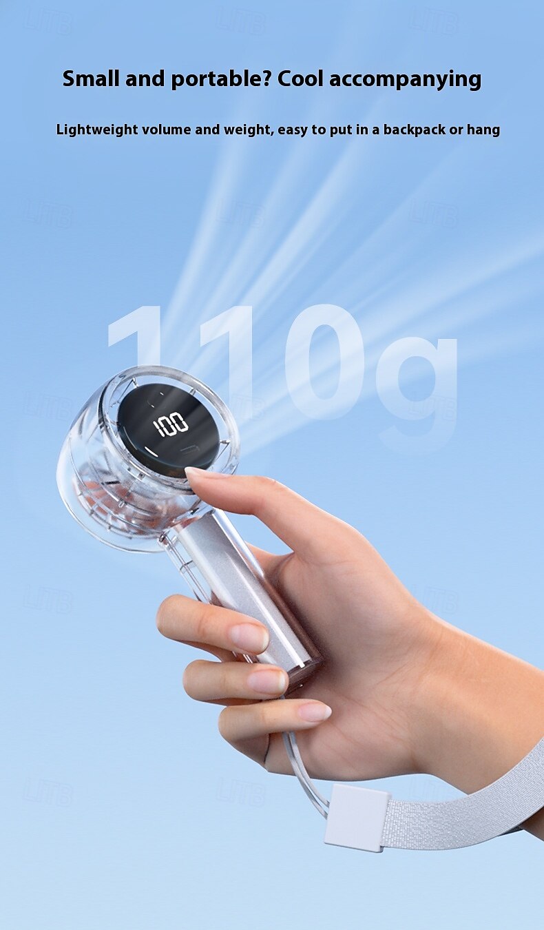 Compact Mini Fan with LED Screen and Torch – USB Rechargeable 5-Speed Fan for Indoor Outdoor Travel 2025 - $25.99 –P10