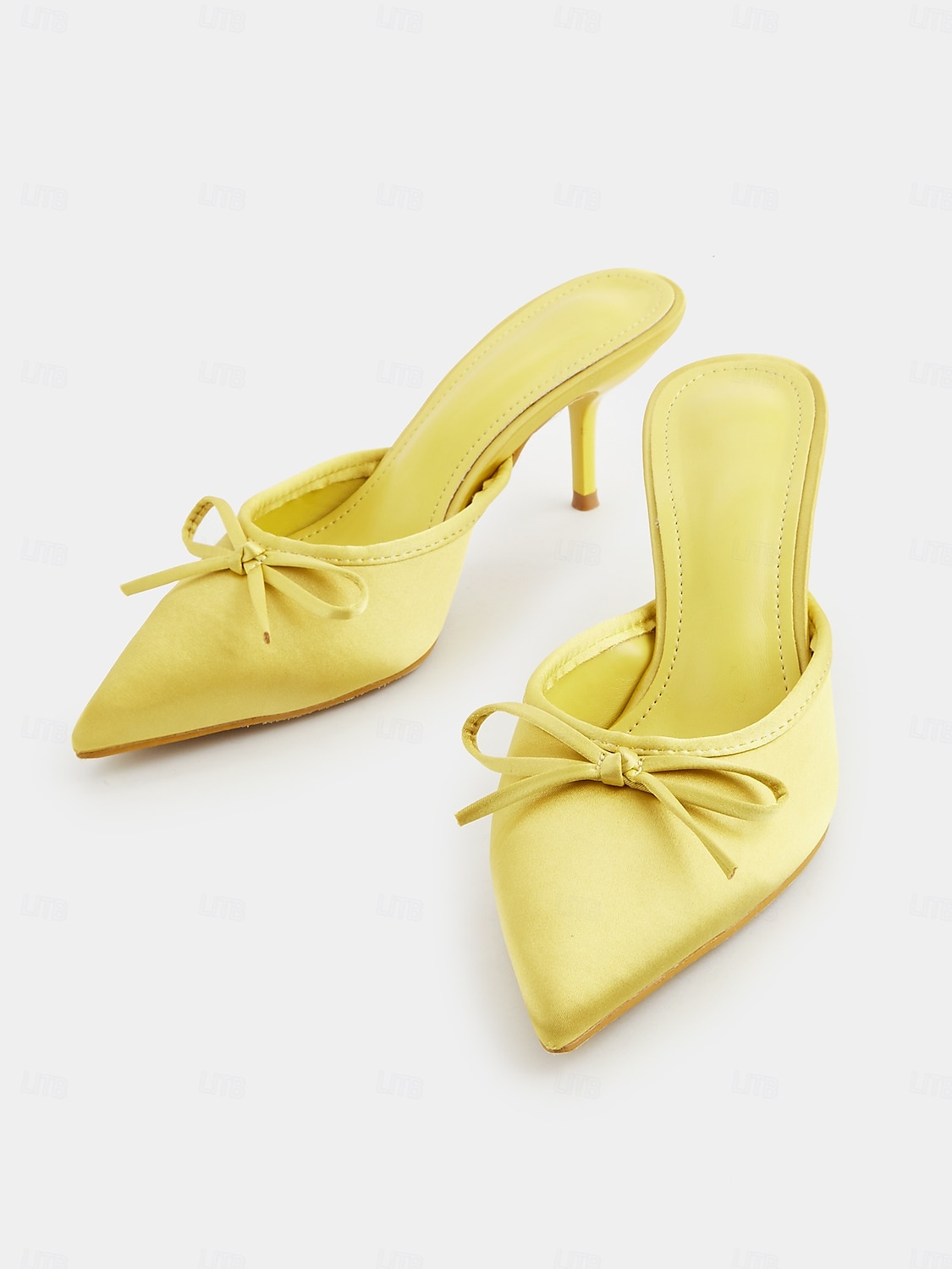 Escarpins à talons aiguilles en satin bordeaux pour femme – mules à bout pointu avec nœud pour des rendez-vous chics et des tenues quotidiennes de 2025 ? $34.99 –P2