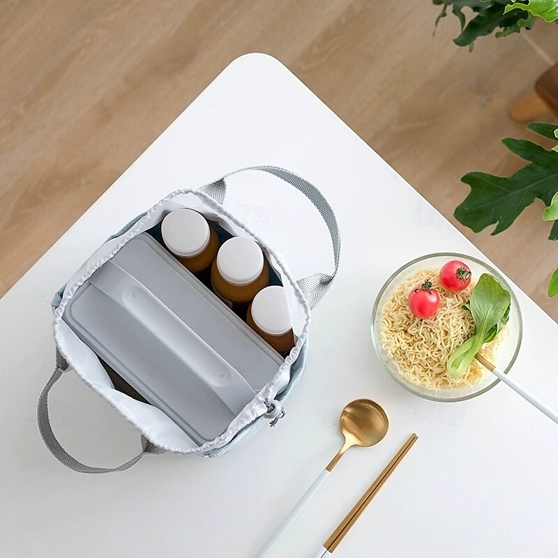 Imitation Hemp Insulated Lunch Bag – Portable Handheld Food Carrier for Students, Fresh-Keeping Picnic Tote 2025 - $13.99 –P8