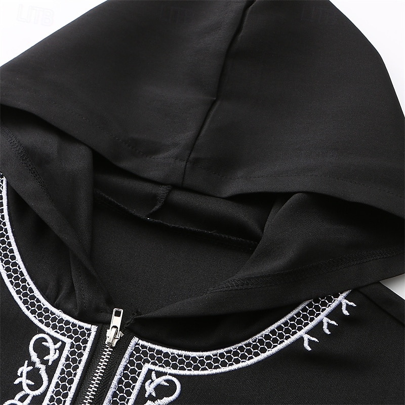 Pánské Společenské oblečení Noční košile Grafické tisky stylové Pohodlné Župany se střihem kimona Domů Denní Polyester Prodyšné Dlouhý rukáv Jaro Černá Bílá 2026 - $42.99 –P4