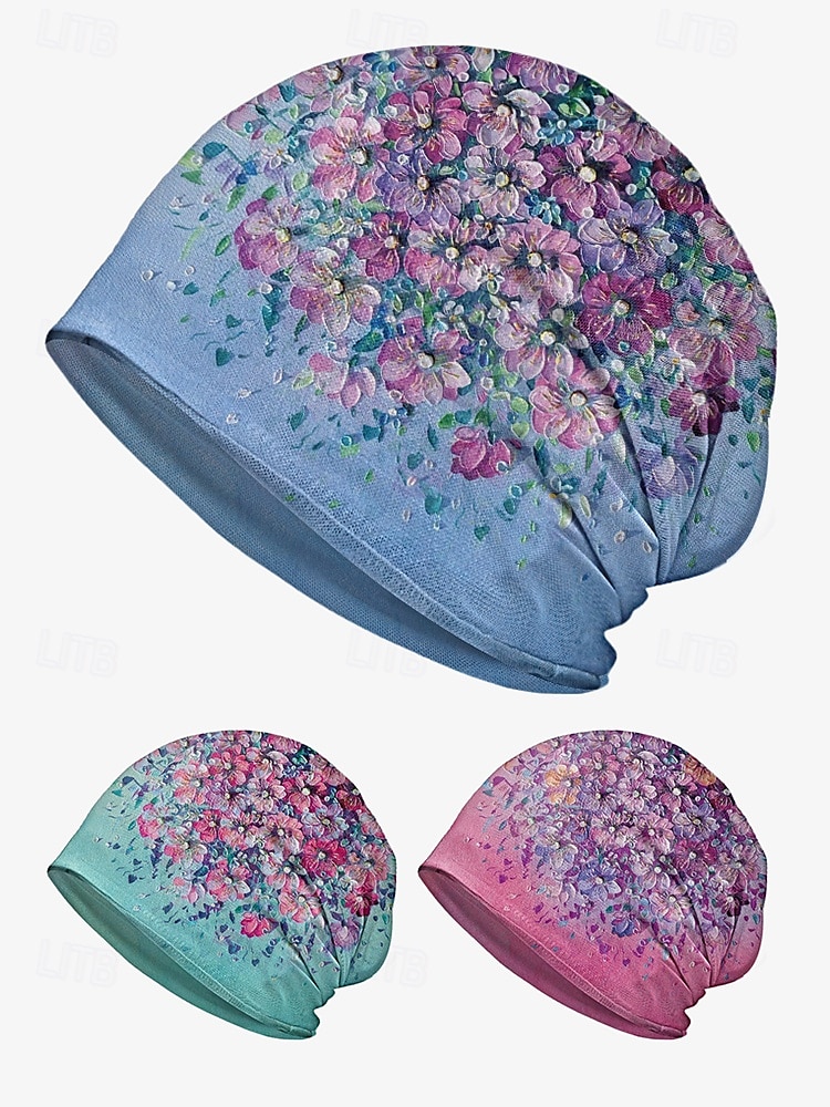 gorro leve e respirável para mulheres – boné folgado com estampa floral, chapéu elástico macio, pode ser usado como polaina de pescoço para uso casual, ao ar livre e quimio de 2025 por $11.99 –P4