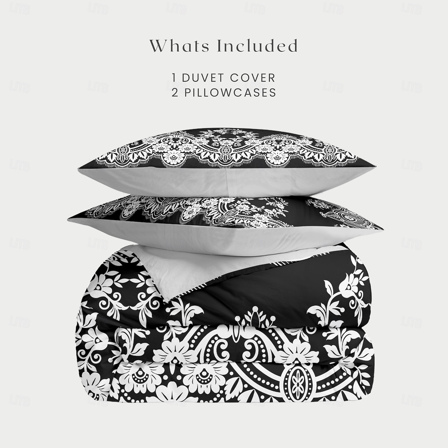 Ensemble de housse de couette bohémien 100 % coton literie douce et respirante avec motif noir et blanc housse de couette légère et durable confortable pour toutes les saisons facile à entretenir de 2025 ? $60.99 –P2