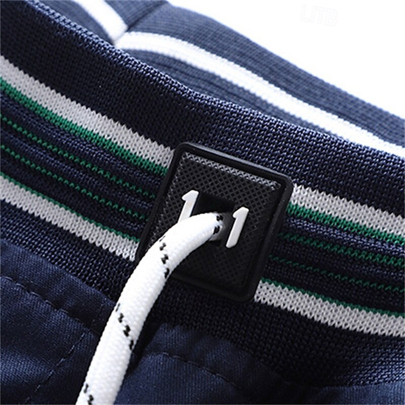 Homens Shorts sociais Shorts de trabalho Com Cordão Cintura elástica Bolso multi Tecido Conforto Vestível Comprimento do joelho Ao ar livre Esporte Diário Moda Casual Preto Azul Marinha de 2025 por $12.99 –P7