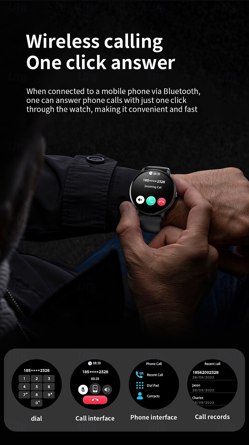 LIGE BW0905 Smart Watch Fitness Tracker Heart Rate Monitor Bluetooth Android iOS Waterproof 1.69" 2025 - $33.99 –P7