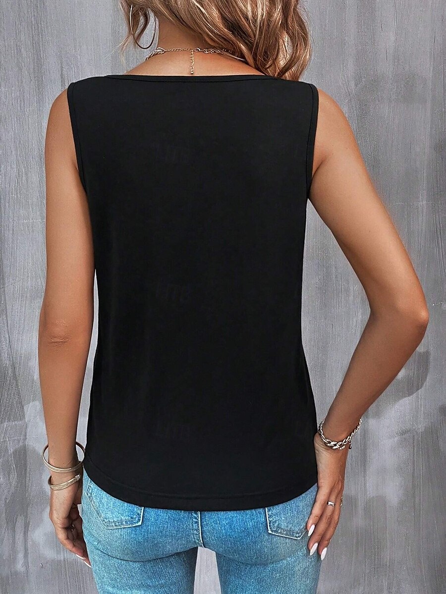 Dame Camisole Tank Top Blomstret Grafisk Paisly Stilfull Fritid Ermeløs V-hals Vanlige topper Daglig Trykt mønster Svart Sommer 2025 - $17.99 –P2