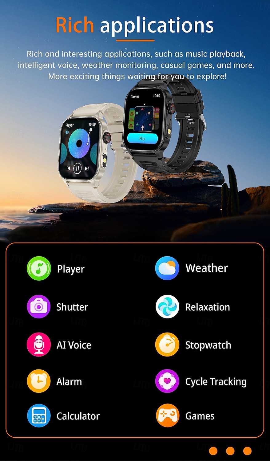 2025年 LIGE BWKM02 スマートウォッチ 1.96 インチ スマート·ウォッチ ブルートゥース 着信通知 アクティビティトラッカー 目覚まし時計 と互換性があります Android iOS 女性 男性 ハンドフリーコール 防水 メッセージ受信通知 IP 67 22mmウォッチケース コレクション – $33.99 –P10