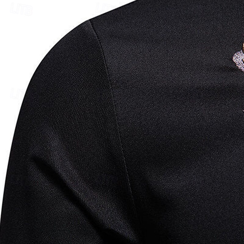 Per uomo Camicia Camicia estiva Maglietta informale Camicia da spiaggia Camicia con bottoni Nero Bianco Manica lunga Floreale Bavero Da mare Hawaiano Con ricami Abbigliamento Poliestere Di tendenza del 2025 a $36.99 –P4