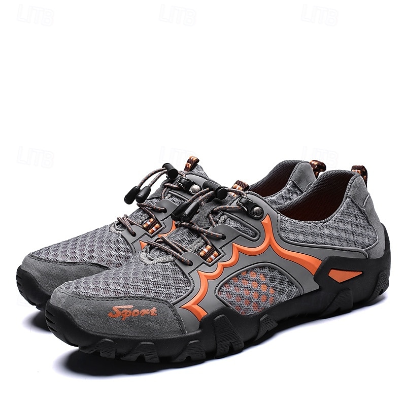 Men's Outdoor Adventure Shoes, Rugged Orange Mesh with Lace-Up Design, Durable Trail Footwear 2025 - $34.99 –P2