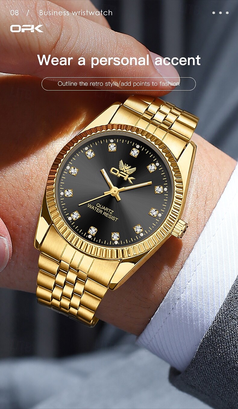 OPK Luxury Brand Watch Circular Dial Luminous Stainless Steel Men's Quartz Watch 2025 - $25.99 –P11