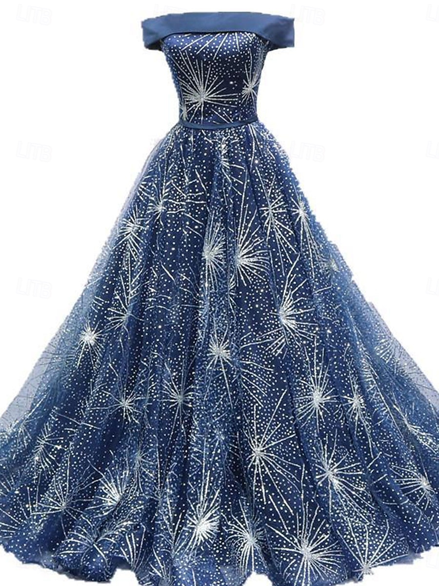 Rochie de bal A-Line Rochie de Quinceanera Elegantă Rochie pentru nuntă Invitat la nuntă Lungime până la podea Fără mâneci Pe umeri Poliester Fără spate cu pliseuri și paiete 2025 - $119.99 –P4