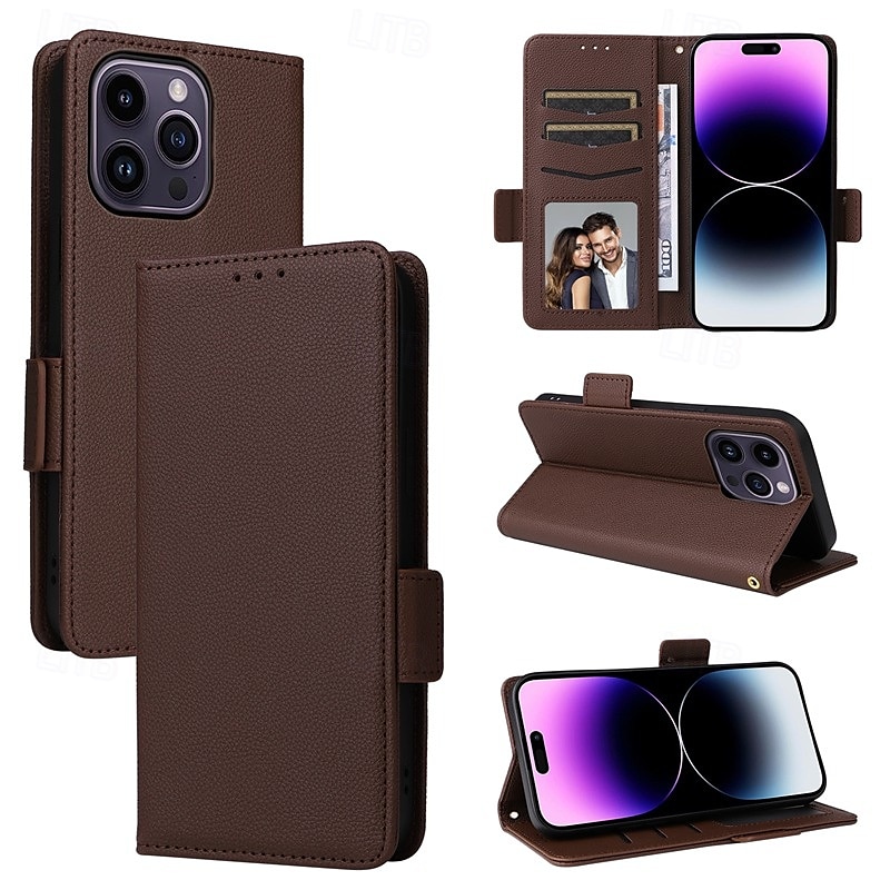 telefon Etui Til iPhone 16 15 14 Pro Max Plus iPhone 13 12 11 Pro Max Mini Flip deksel med stativ Magnetisk med håndleddsstropp Kontor / Bedrift TPU PU lær 2025 - $20.99 –P12