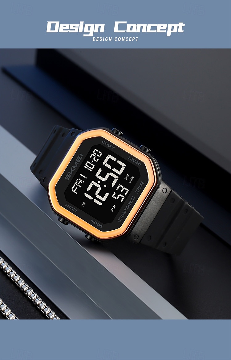 SKMEI Ins Wind Square Multi functional Waterproof Electronic Watch for Male and Female Students 2025 - $28.99 –P3