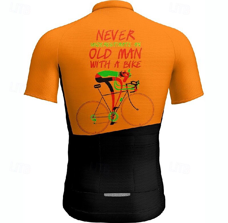 2025年 男性用 サイクリングジャージー 文字&番号 半袖 バイク Tシャツ ジャージー 3つのリアポケット付き マウンテンサイクリング 速乾性 人間工学デザイン ウィッキング 高通気性 スポーツ イエロー ブルー パープル 衣類  コレクション – $25.99 –P9