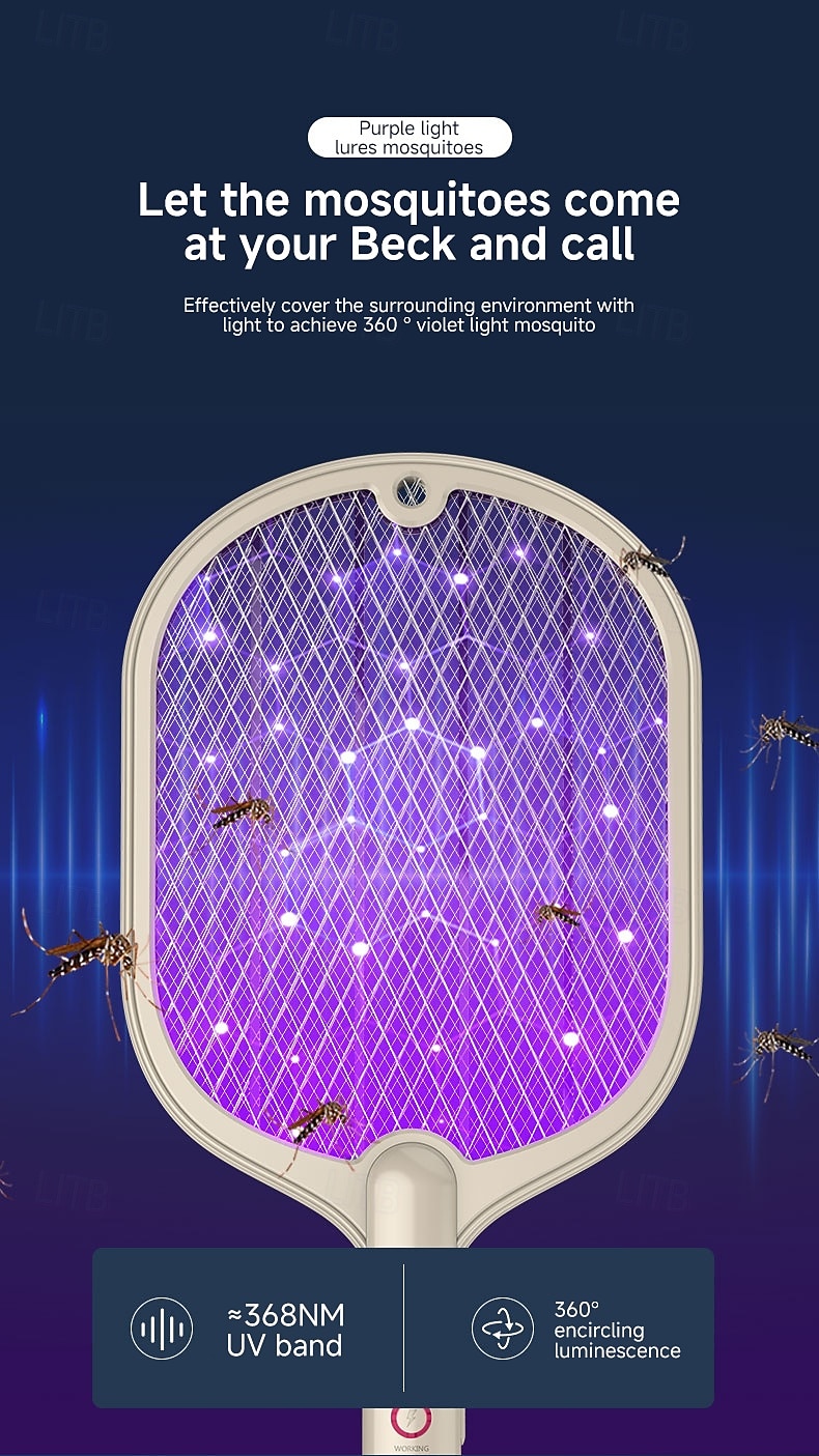 Handheld Electric Mosquito Swatter – Rechargeable Fly Zapper Racket for Indoor Household Insect Control 2025 - $31.99 –P4
