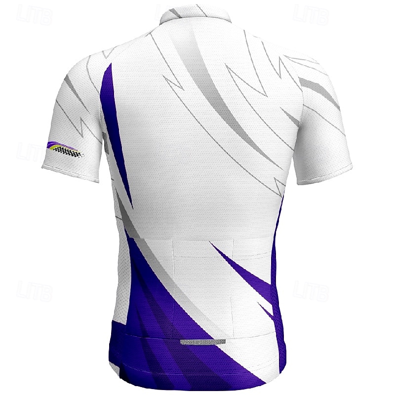 Męskie Koszulka rowerowa Geometryczny Krótki rękaw Rower Tee Tshirt Dżersej z 3 tylnymi kieszeniami Kolarstwo górskie Szybkie wysychanie Anatomiczny kształt Odprowadzające wilgoć Oddychający Sport 2026 - $30.99 –P13