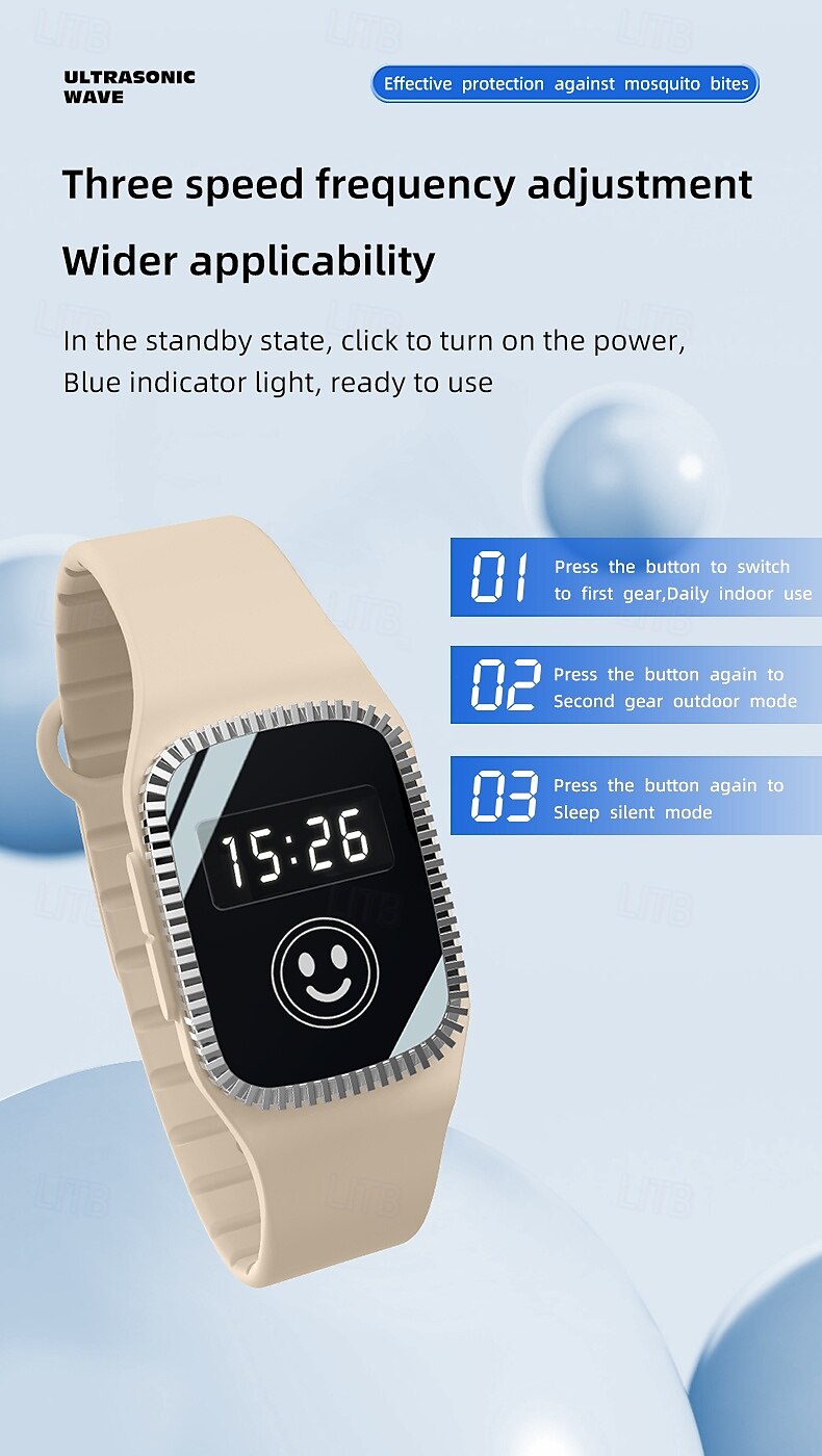 USB Mosquito Repellent Watch – Summer Silicone Bracelet for Adults and Children, Safe Wearable Mosquito Repellent 2025 - $17.99 –P6
