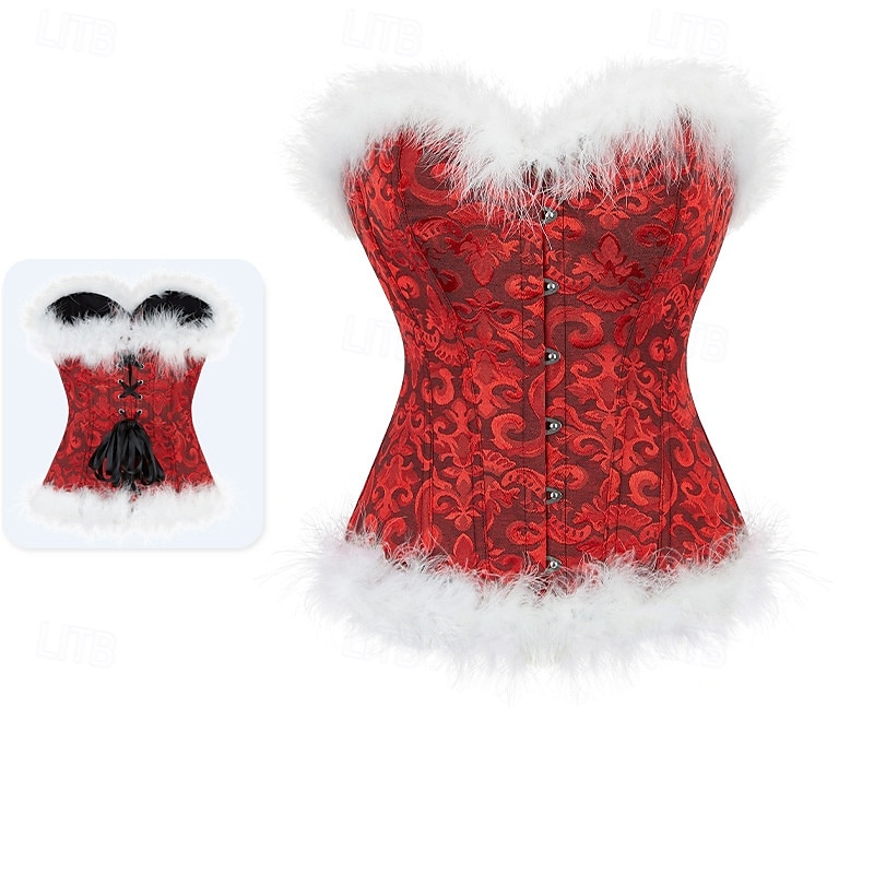 Rococo Overbust Corset Masquerade Overbust Corset Cosplay Tummy Control Push Up Jacquard Jacquard Fancy Dress Women's Royal Masquerade Party Carnival of Venice Adults' Corset 2025 - $24.99 –P1