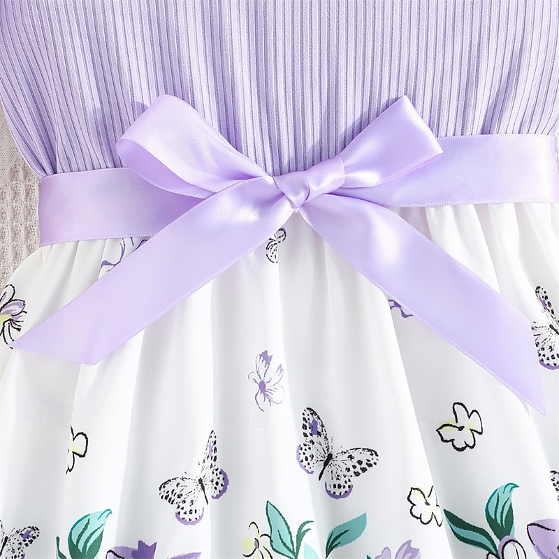 Barn Flickor Klänning Blommig klänning Blomma Ärmlös Utomhus Ledigt Volang Mode Dagligen Polyester Knälång Vardagsklänning A linjeklänning Sommar 4 år + Purpur Rosenröd 2025 - $18.49 –P6