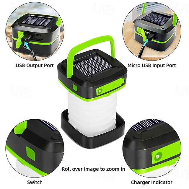 LED Solar Outdoor Lights Folding Solar Camping Lanterns Flashlights LED Hand Light USB Rechargeable Waterproof & Portable Lamp for Camping Emergency Power Outages Hurricanes for Halloween 2026 - $24.99 –P8