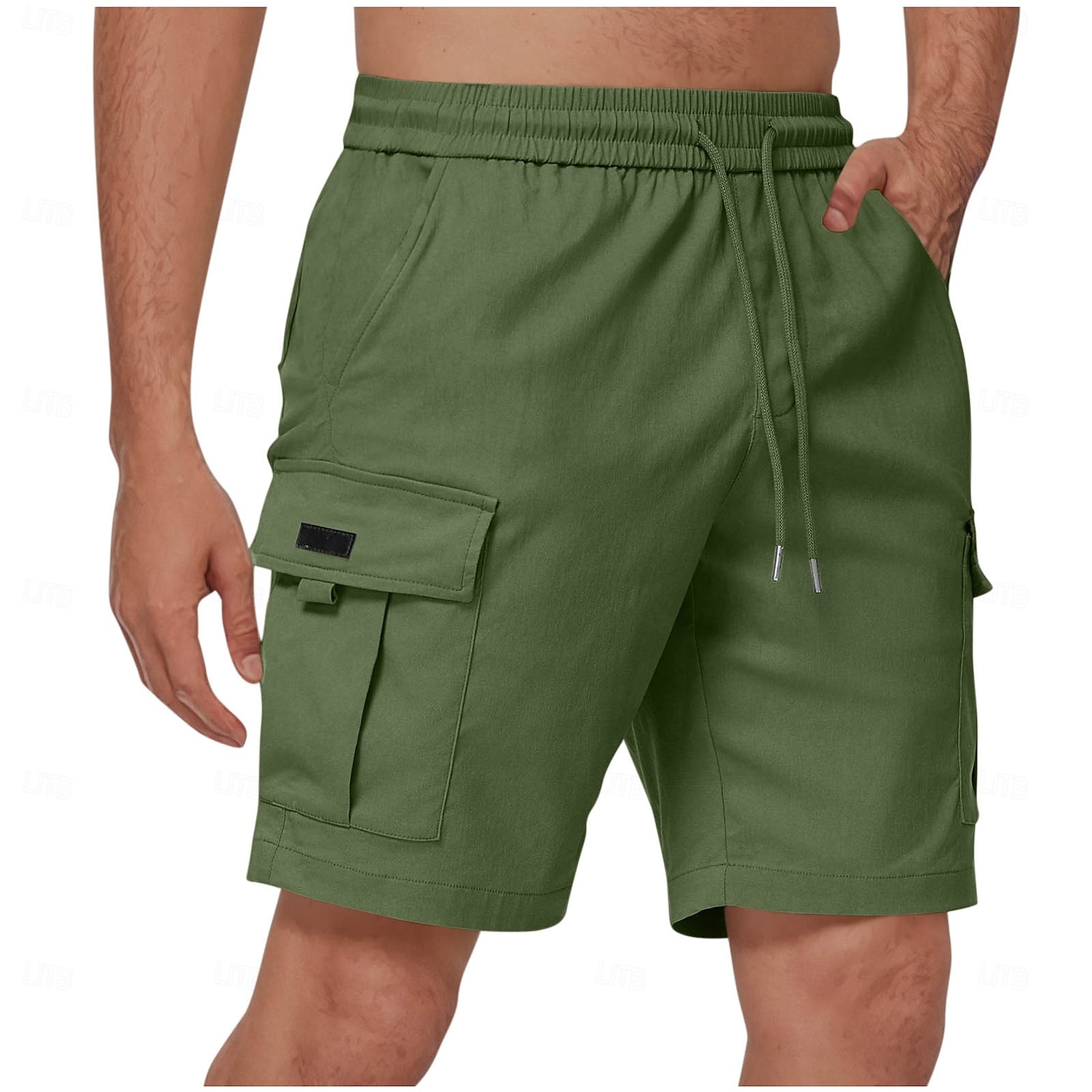 Herren Cargo-Shorts Shorts Sommershorts Freizeitshorts Elastischer Bund Mehrere Taschen Gerader Schnitt Einfach Feuchtigkeitsableitend tragbar Knielang Outdoor Lässig Täglich Mode Streetwear Cachi 2025 - $22.99 –P7