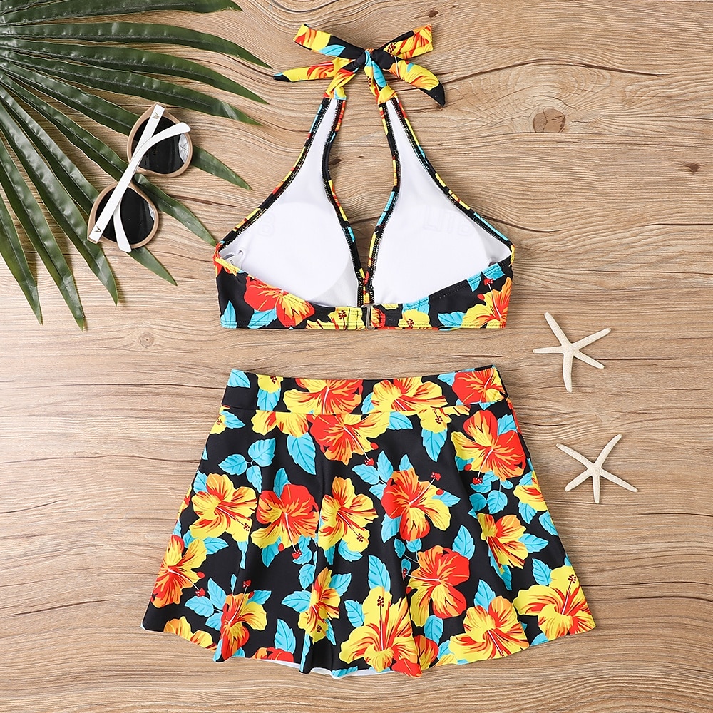 Női Fürdőruha Bikini Tankini 2 darab Merész Fürdőruha Mély-V Push up Kötött Szabadság Tropikus Virágos Paisley Merüljön el Ujjatlan Fürdőruhák 2025 - $25.99 –P3
