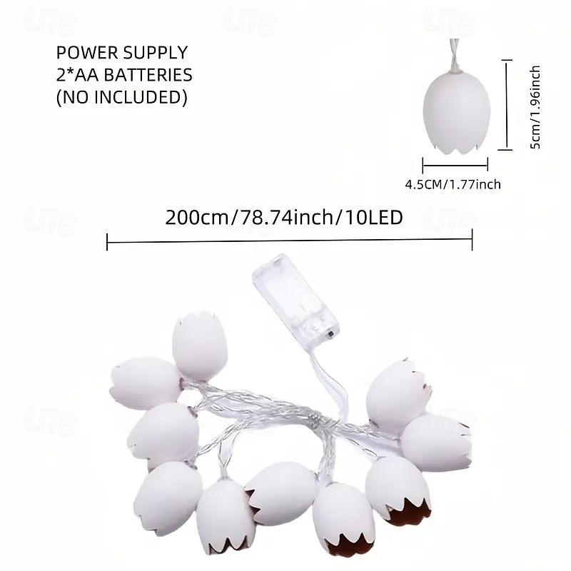 2025年 イースターエッグの壊れたストリングライト 2m 10LED 暖色電池式フェアリーライト イースターパーティー 結婚式 休日 家の装飾用  コレクション – $10.49 –P10