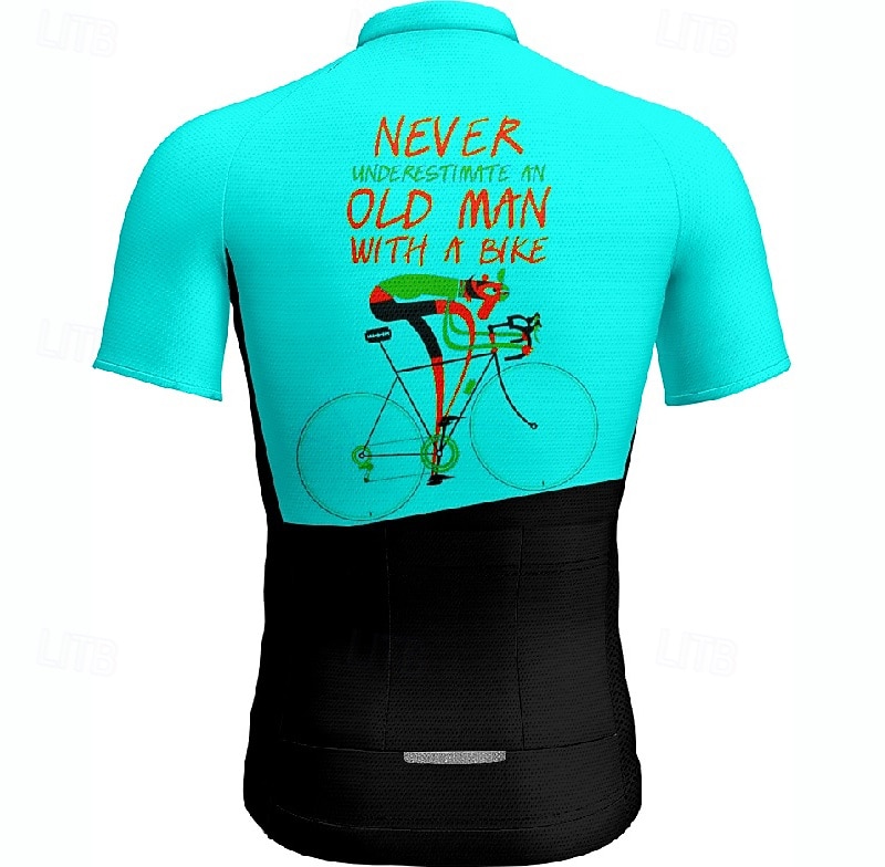 2025年 男性用 サイクリングジャージー 文字&番号 半袖 バイク Tシャツ ジャージー 3つのリアポケット付き マウンテンサイクリング 速乾性 人間工学デザイン ウィッキング 高通気性 スポーツ イエロー ブルー パープル 衣類  コレクション – $25.99 –P13