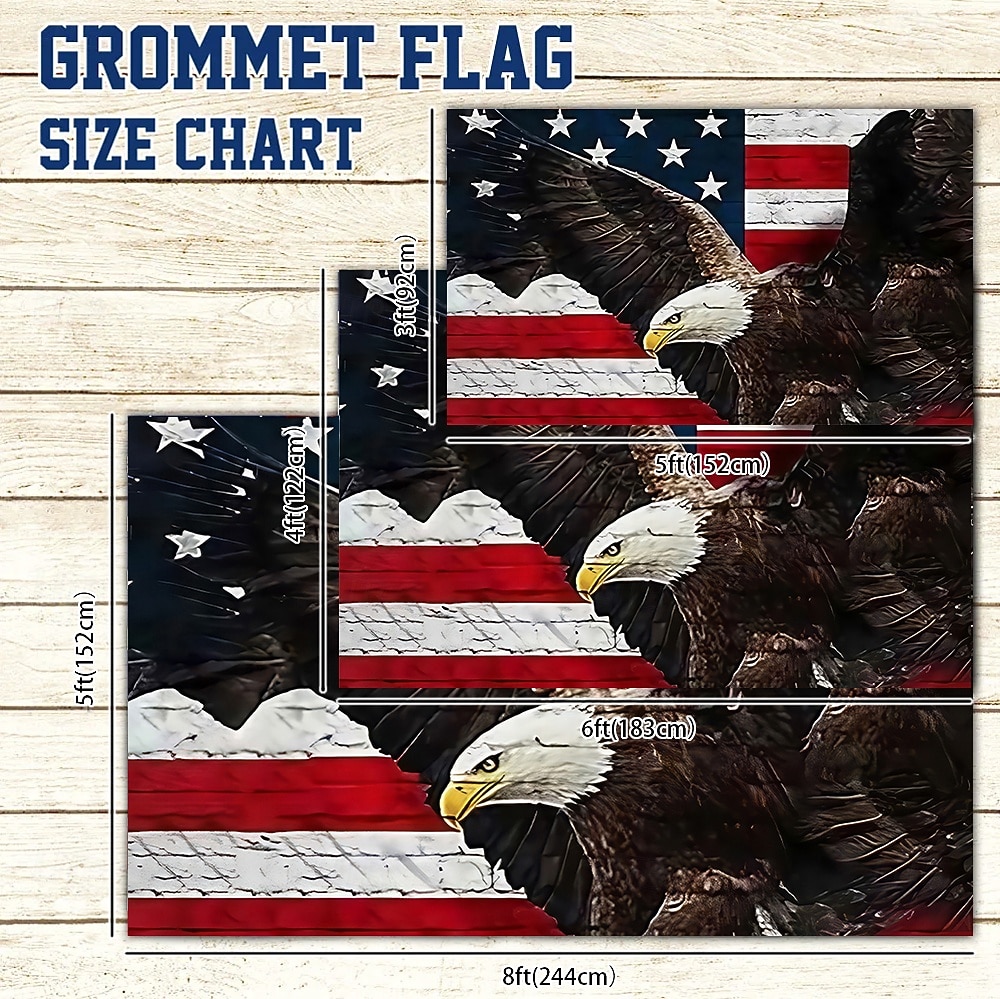 4 juli Utomhus Inomhus Med Öglor Patriotisk Flagga Självständighetsdagen Amerikansk Hus Gård Trädgårdsdekorationer Högtidsbanner Skylt 2026 - $11.99 –P3