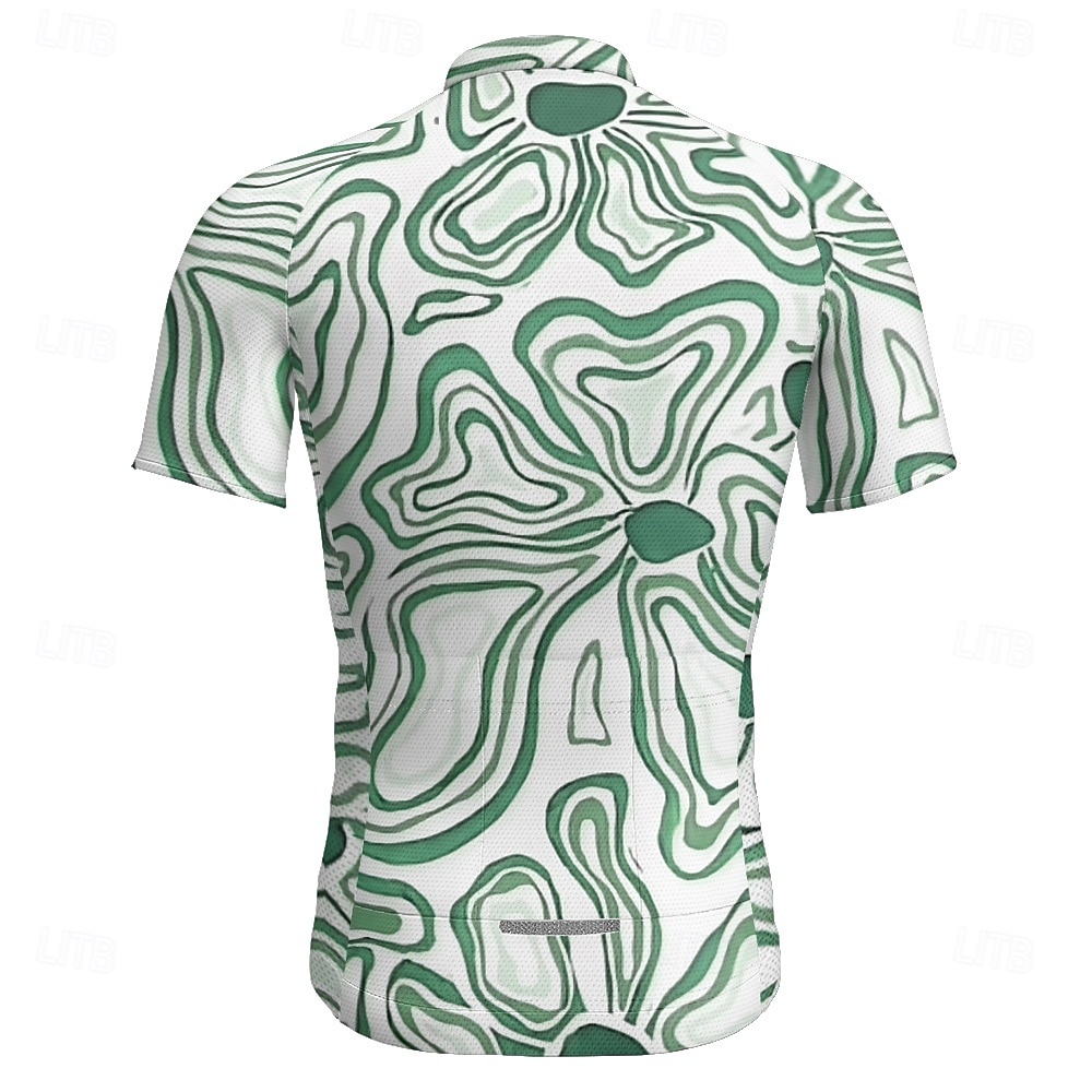 2025年 男性用 サイクリングジャージー 半袖 バイク Tシャツ ジャージー 3つのリアポケット付き マウンテンサイクリング 高通気性 速乾性 人間工学デザイン ウィッキング フォレストグリーン ダークブルー ダークグリーン リーフ柄 スポーツ 衣類 コレクション – $20.79 –P9
