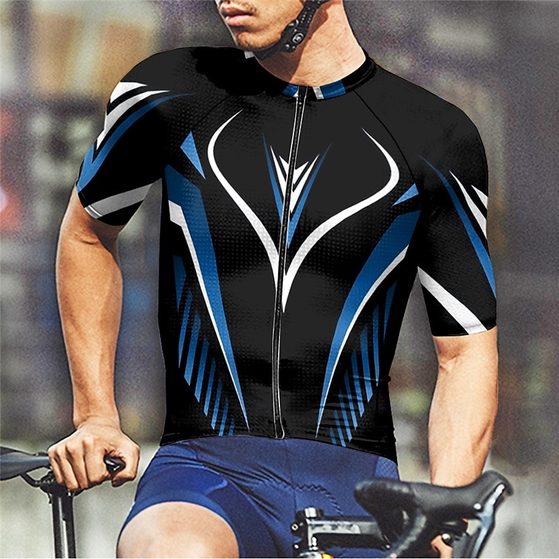 Homme Maillot Velo Cyclisme Manche Courte Cyclisme Tee-shirt Maillot avec 3 poches arrière VTT Vélo tout terrain Respirable Séchage rapide Conception anatomique Mèche Jaune Rouge Bleu Des sports de 2025 ? $20.79 –P6