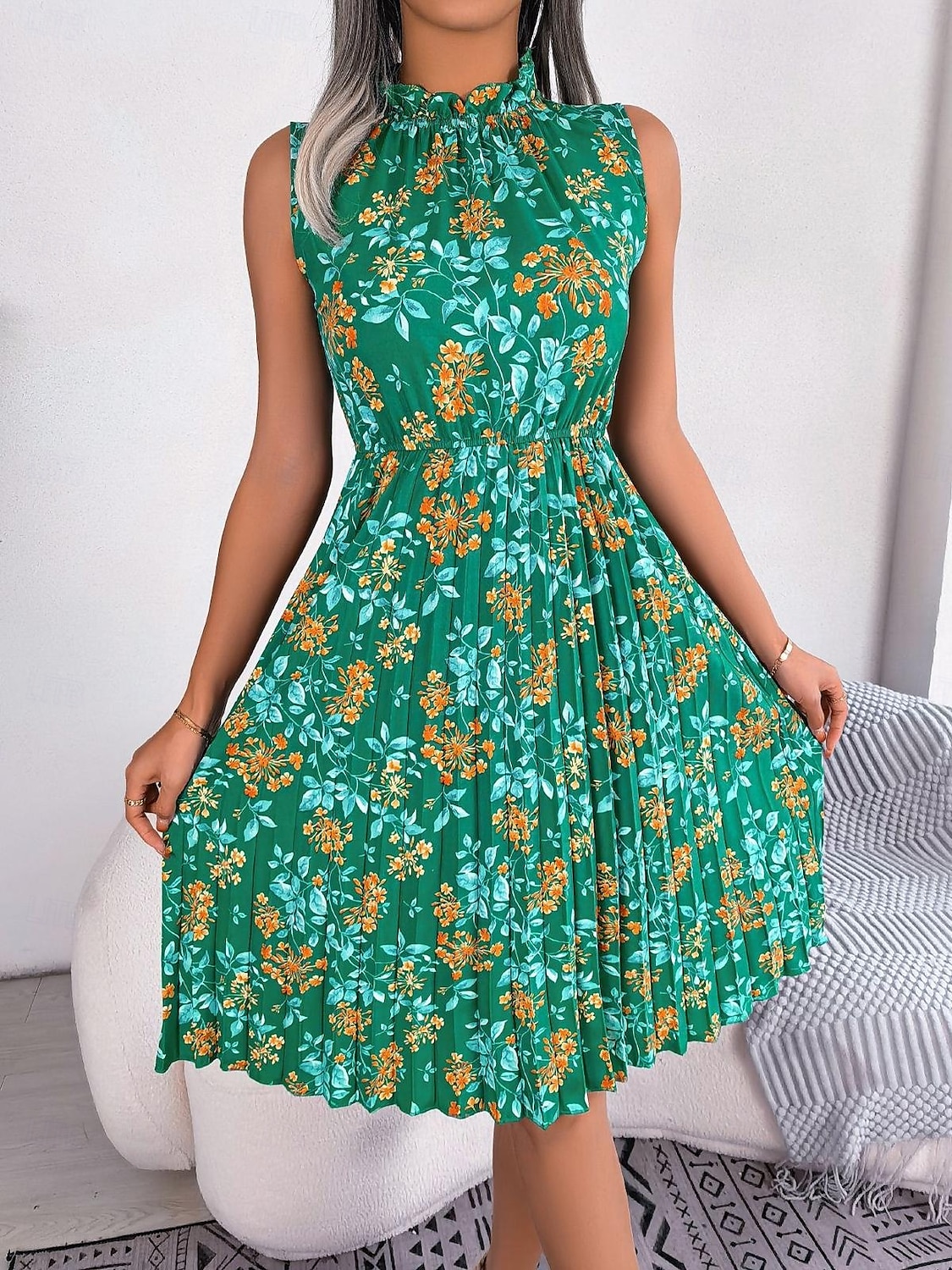 Ramadán Női Szabályos Midi ruha Boho elegáns ruhák Boho ruha Rakott ruha Vállon kívüli ruha Csehország Stílusos Szexi Ujjatlan Vakáció Parti Születésnap Karcsúsított Virágos Grafika Ujjatlan 2025 - $25.99 –P13