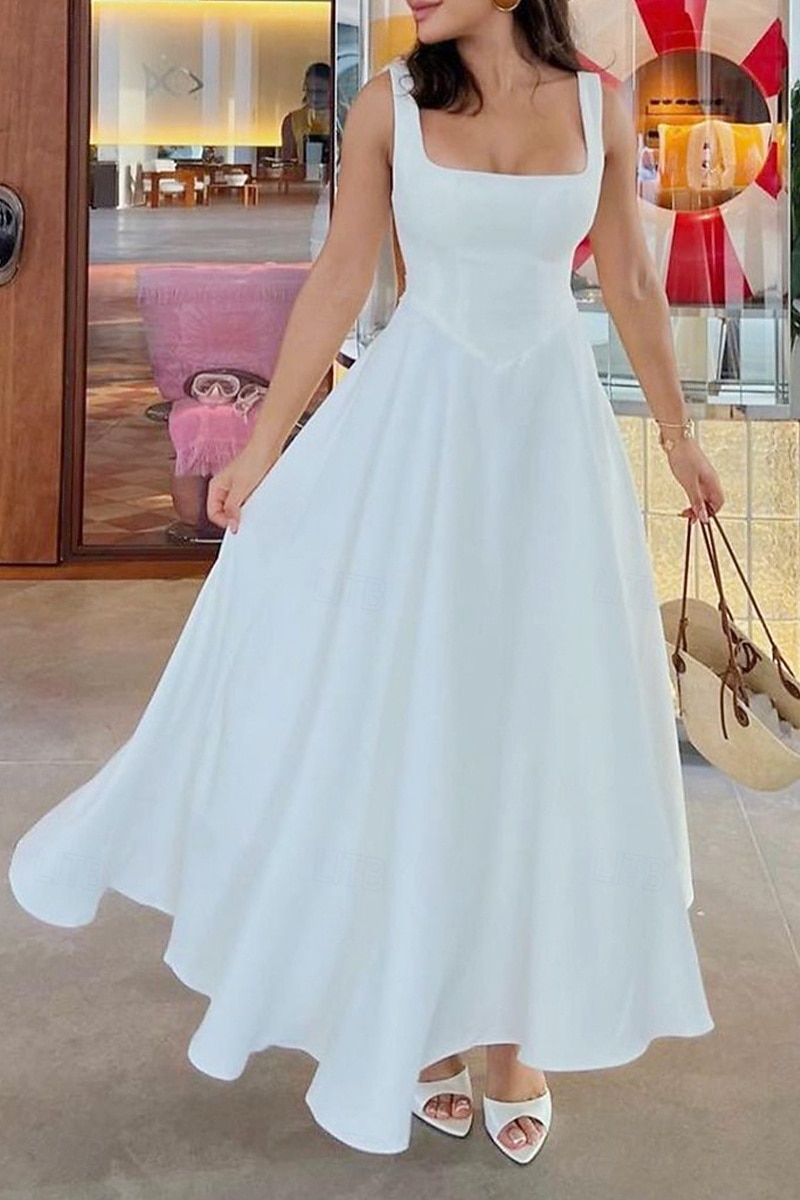 mid length white dress graduation White Tiered Eyelet Midi Graduation Dress with Buttons White / XSmall main image 0