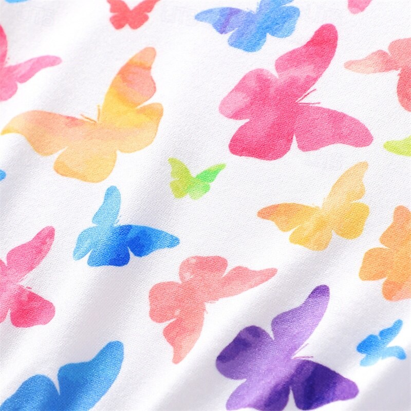 Bambino Da ragazza Vestito Farfalla Coniglietto Manica lunga Esterno Informale Di tendenza stile sveglio Poliestere Al ginocchio Abito casual Abito linea A Estate 4 anni + Rosa Viola Arancione del 2025 a $19.99 –P7