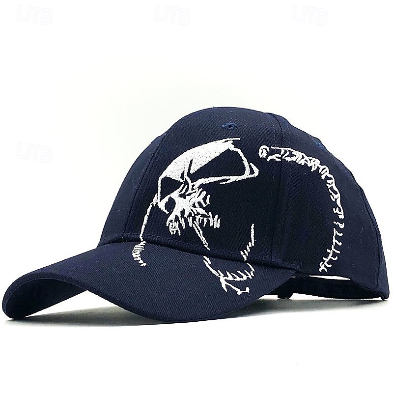 Men's Baseball Cap Sun Hat Trucker Hat Black Dark Navy Cotton Embroidered Fashion Casual Daily Cool Skulls Skulls Adjustable Sunscreen Breathable 2025 - $6.49 –P2