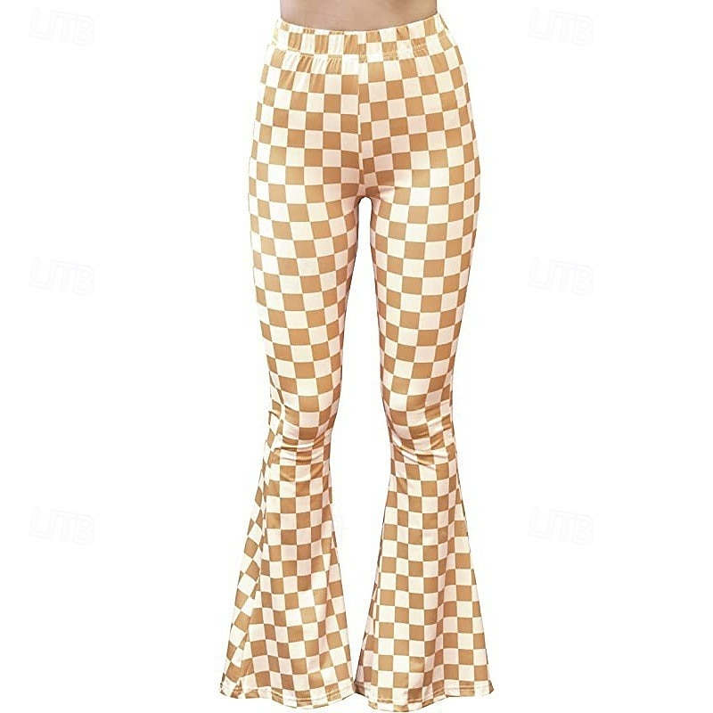 Retro Vintage 1960s Hippie Long Length Dude Funk Bell Bottom Pants Hippie Disco Printing Fit & Flare Women's Carnival Costume Carnival Daily Wear Pride Parade Pride Month Adults' Pants Spring & Summer 2025 - $17.49 –P1